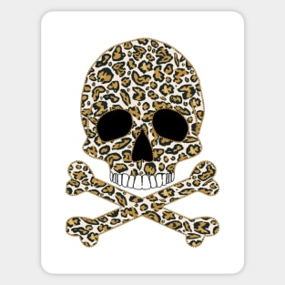 Leopard Print Skull Sticker